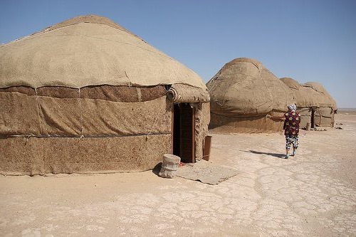 Dormindo em uma Yurt no Uzbequistão