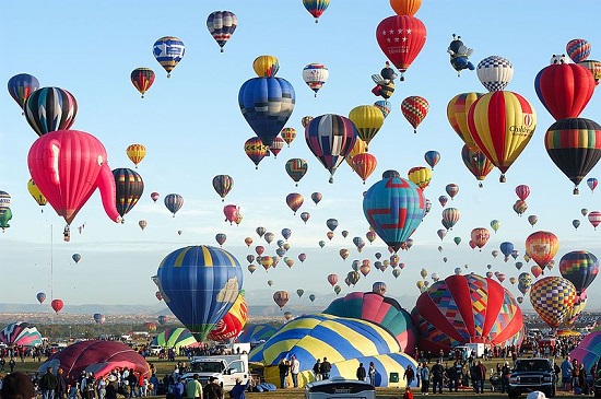 The Albuquerque International Balloon Fiesta festival in New Mexico
