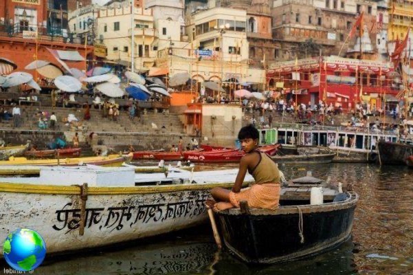 Varanasi, India by boat on the Ganges