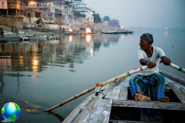 Varanasi, India by boat on the Ganges
