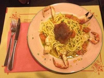 Ostaria dei Centopoveri in Florence, fish dinner in the center