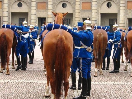 Mudança da Guarda no Palácio Real em Estocolmo
