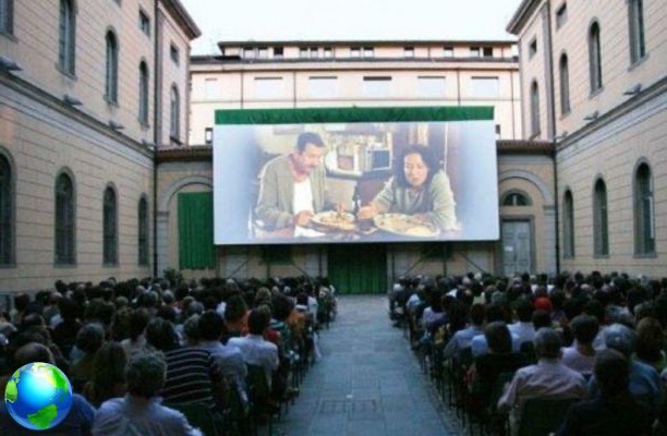 Cinema nights in Rome at Piazza Vittorio in summer