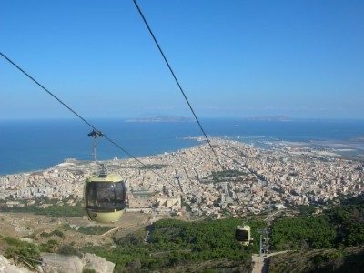 Erice, reach it by cable car, in Sicily from Trapani