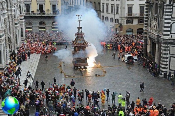 Explosión del carro, el evento de Pascua en Florencia