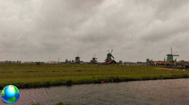 Para os moinhos de vento Zaanse Schans de Amsterdã