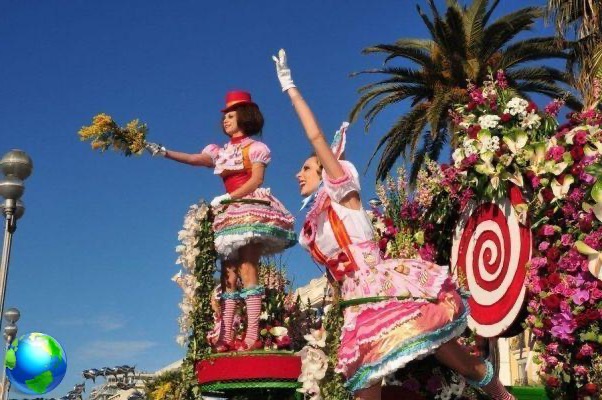 Carnival in Nice, the battle of flowers in France