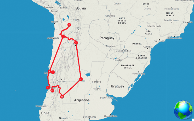 Minha viagem à América do Sul entre o norte do Chile, Argentina e Bolívia