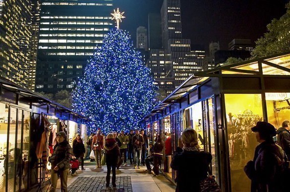 Nueva York, iluminando árboles de Navidad